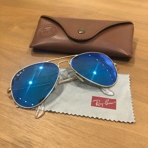Ray Ban Polarized Aviator Flash Lens Sunglasses